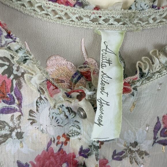 Aratta Silent Journey Blouse Boho Romantic Size S Approx Ruffle Flared Sleeves - Picture 8 of 12